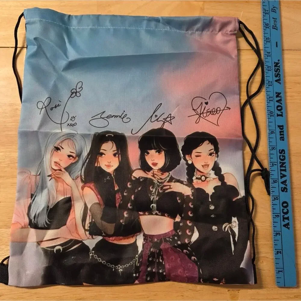 Brand New BLACKPINK Inspired K-Pop Girl Group Drawstring Backpack Double Sided